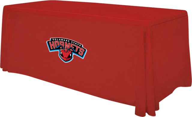 Delaware State 6 foot Table Throw Delaware State Hornet Head Wordmark - ONLINE ONLY