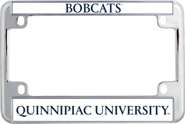Quinnipiac Metal Motorcycle License Plate Frame in Chrome Bobcats - ONLINE ONLY