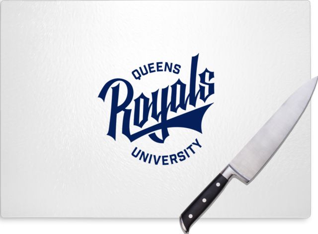 Queens U of Charlotte Cutting Board Royals Queens University Wordmark - ONLINE ONLY
