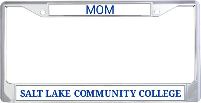 Salt Lake Community Mom Metal License Plate Frame in Flat Word Mark - ONLINE ONLY