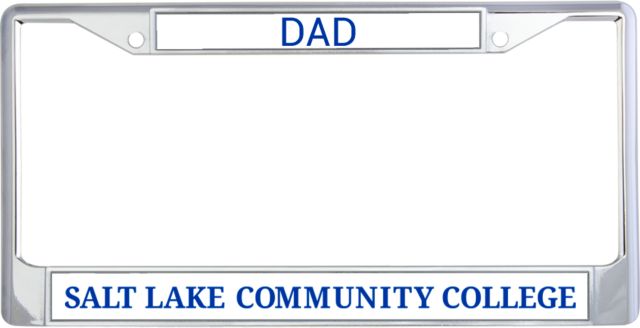 Salt Lake Community Dad Metal License Plate Frame in Flat Word Mark - ONLINE ONLY