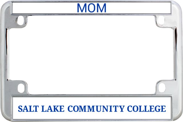 Salt Lake Community Metal Motorcycle License Plate Frame in Flat Word Mark - ONLINE ONLY