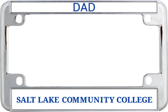 Salt Lake Community Metal Motorcycle License Plate Frame in Flat Word Mark - ONLINE ONLY
