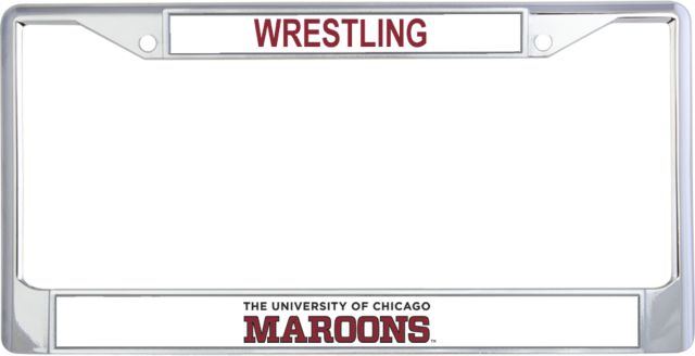 Chicago Metal License Plate Frame in University of Chicago Maroons Wordmark - ONLINE ONLY