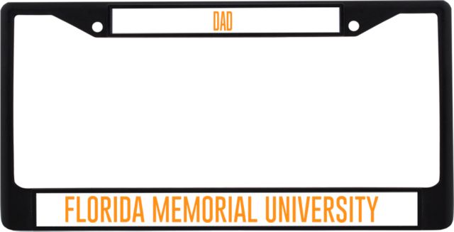 Florida Memorial Dad Metal License Plate Frame in Florida Memorial University Flat - ONLINE ONLY