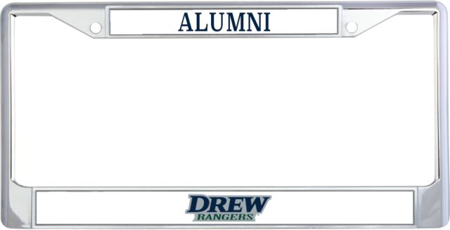 Drew University Alumni Metal License Plate Frame in Drew University Rangers Primary Mark - ONLINE ONLY