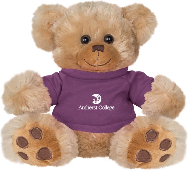 Amherst College Plush Big Paw 8 1/2 inch Bear w/ Shirt Amherst College Circle Mammoth Stacked - ONLINE ONLY