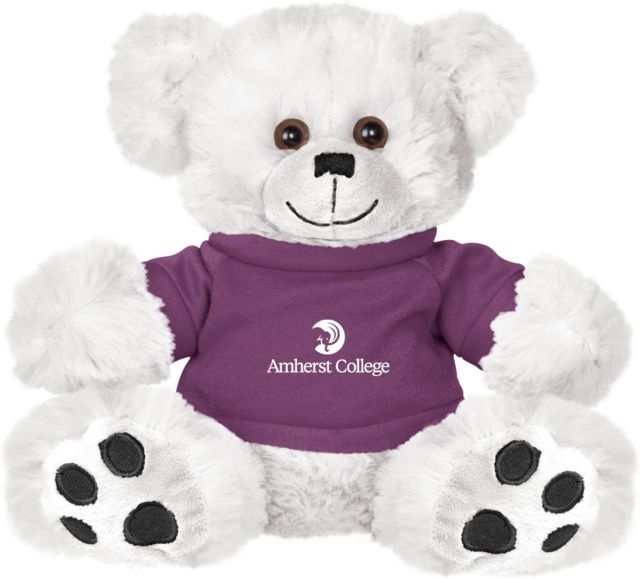 Amherst College Plush Big Paw 8 1/2 inch Bear w/ Shirt Amherst College Circle Mammoth Stacked - ONLINE ONLY