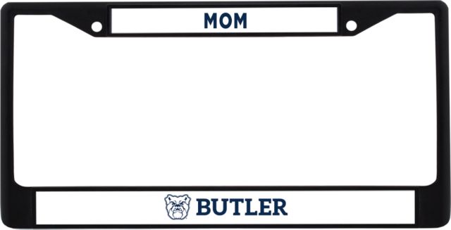 Butler Mom Metal License Plate Frame in Butler with Bulldog Head Flat - ONLINE ONLY