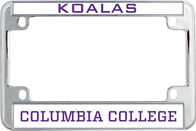 Columbia College (SC) Metal Motorcycle License Plate Frame in Flat Word-mark - ONLINE ONLY