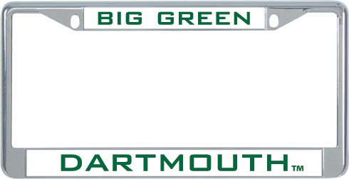 Dartmouth Metal License Plate Frame in BIG GREEN - ONLINE ONLY