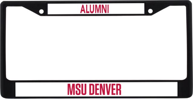 MSU Denver Alumni Metal License Plate Frame in MSU Denver Flat