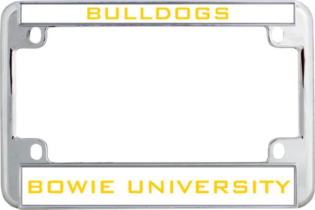 Bowie State Metal Motorcycle License Plate Frame in Bulldogs - ONLINE ONLY