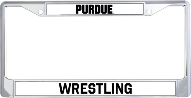 Purdue Wrestling Metal License Plate Frame