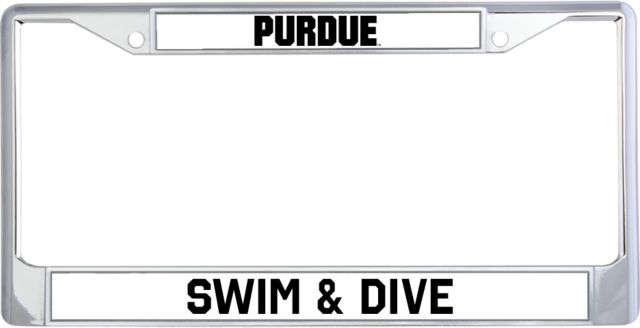 Purdue Swim and Dive Metal License Plate Frame