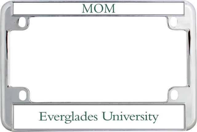Everglades University® Metal Motorcycle License Plate Frame in EU Logo - ONLINE ONLY