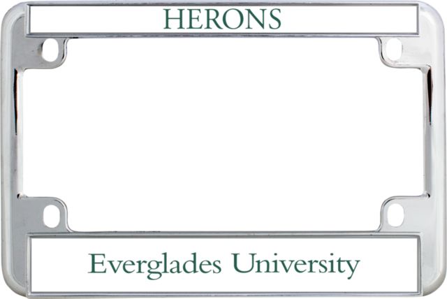 Everglades University® Metal Motorcycle License Plate Frame in EU Logo - ONLINE ONLY