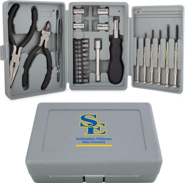 Southeastern Oklahoma State Compact 26 Piece Deluxe Tool Kit Southeastern Oklahoma State University Stacked - ONLINE ONLY