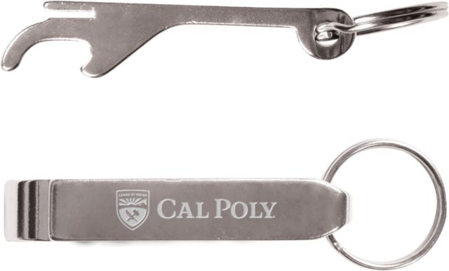 Cal Poly Aluminum Bottle Opener Flat Wordmark Engraved - ONLINE ONLY