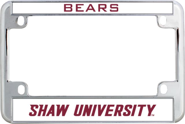 Shaw University Metal Motorcycle License Plate Frame in Shaw U Logo - ONLINE ONLY