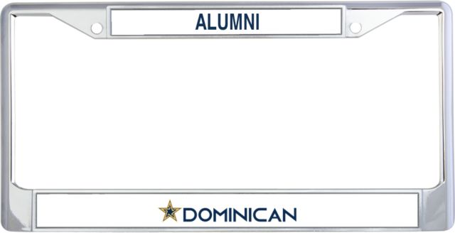 Dominican Alumni Metal License Plate Frame in Dominican with Star Flat - ONLINE ONLY