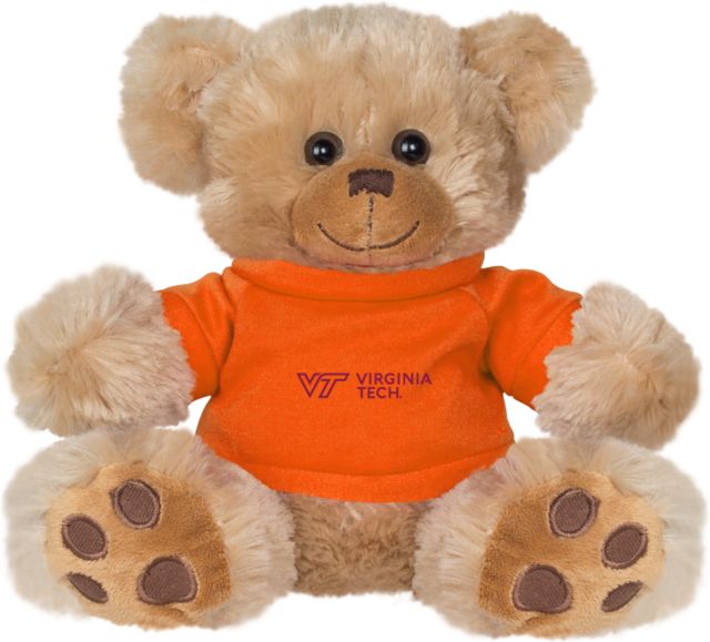 Virginia Tech Plush Big Paw 8 1/2 inch Bear w/Orange Shirt Primary Institutional Flat - ONLINE ONLY