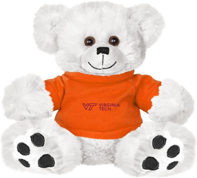 Virginia Tech Plush Big Paw 8 1/2 inch Bear w/Orange Shirt Primary Institutional Flat - ONLINE ONLY