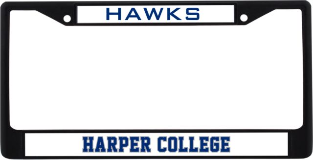 Harper College Metal License Plate Frame in Hawk Head - ONLINE ONLY