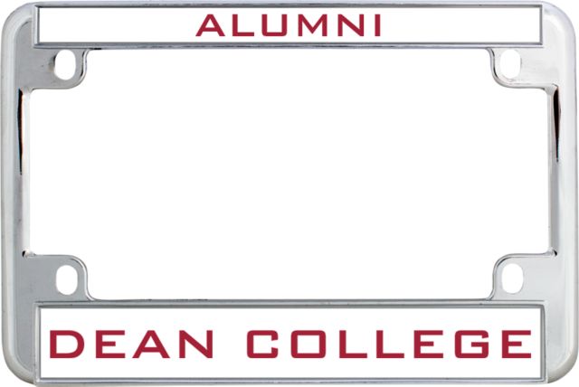 Dean College Metal Motorcycle License Plate Frame in Alumni - ONLINE ONLY
