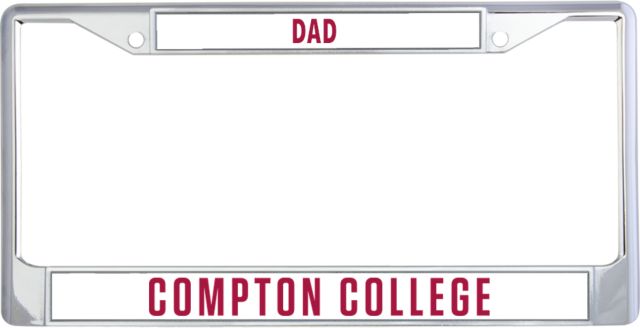 Compton Dad Metal License Plate Frame in Compton College Flat - ONLINE ONLY
