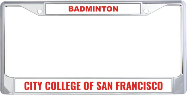 CCSF Metal License Plate Frame in City College of San Francisco Flat - ONLINE ONLY