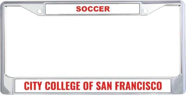 CCSF Metal License Plate Frame in City College of San Francisco Flat - ONLINE ONLY