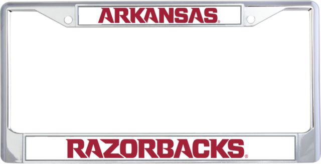 Arkansas Metal License Plate Frame in Arkansas Wordmark