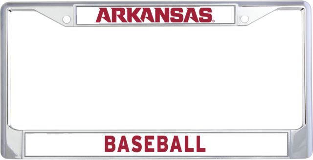 Arkansas Baseball Metal License Plate Frame