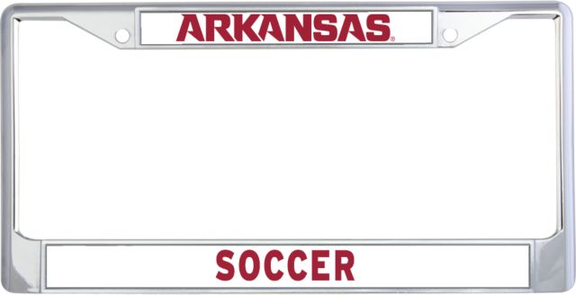 Arkansas Soccer Metal License Plate Frame