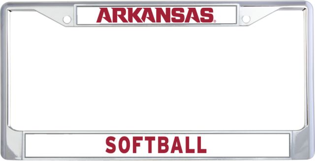 Arkansas Softball Metal License Plate Frame