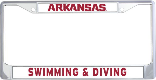 Arkansas Swimming and Diving Metal License Plate Frame