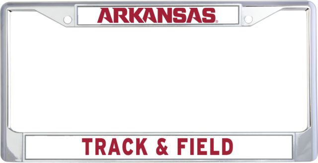 Arkansas Track and Field Metal License Plate Frame