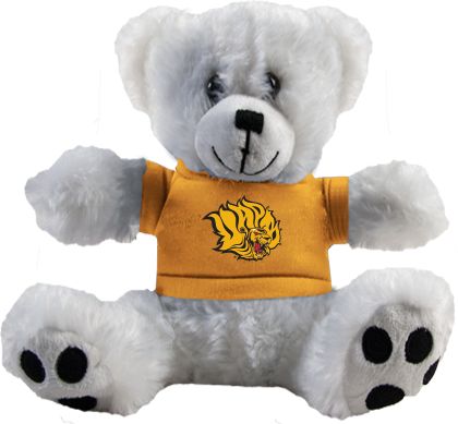 Arkansas Pine Bluff Plush Big Paw 8 1/2 inch Bear w/Gold Shirt Golden Lion Head - ONLINE ONLY