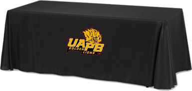 Arkansas Pine Bluff 6 foot Table Throw UAPB Lion Head Stacked - ONLINE ONLY