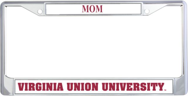 Virginia Union Mom Metal License Plate Frame in Virginia Union University Flat - ONLINE ONLY