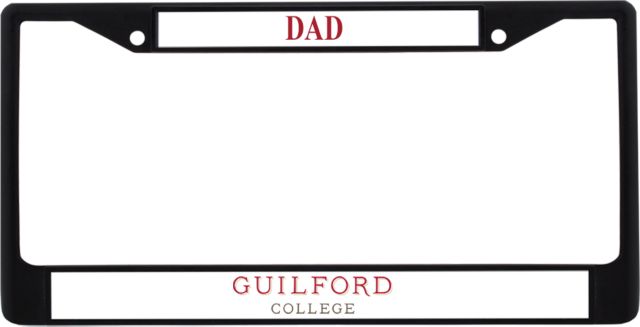 Guilford College Dad Metal License Plate Frame in Guilford College Wordmark - ONLINE ONLY