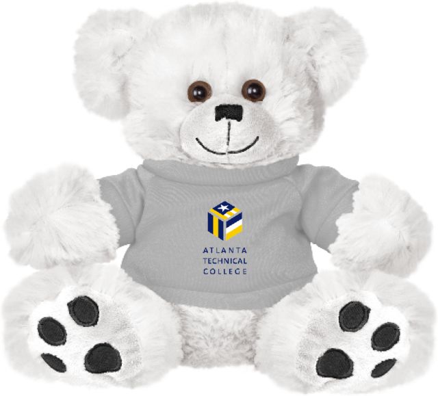 Atlanta Tech College Plush Big Paw 8 1/2 inch Bear w/Grey Shirt Atlanta Technical College - ONLINE ONLY