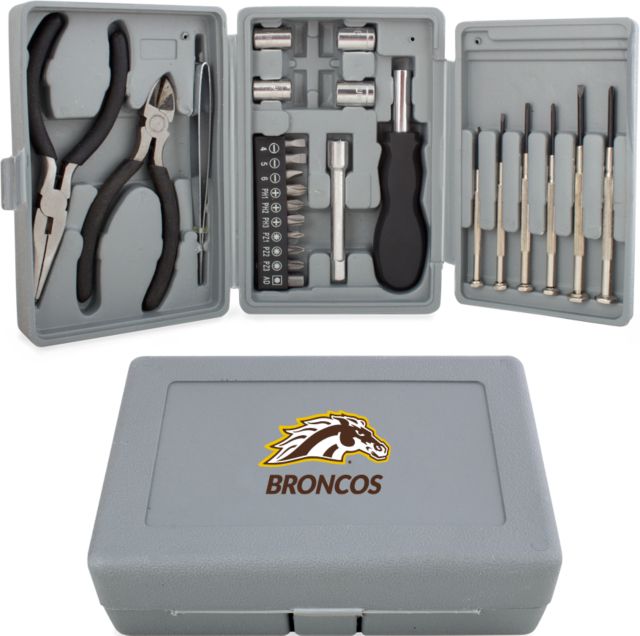 Western Michigan Compact 26 Piece Deluxe Tool Kit Broncos with Bronco Head Mascot - ONLINE ONLY