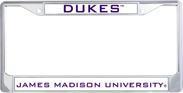 James Madison Metal License Plate Frame in Chrome James Madison University - ONLINE ONLY