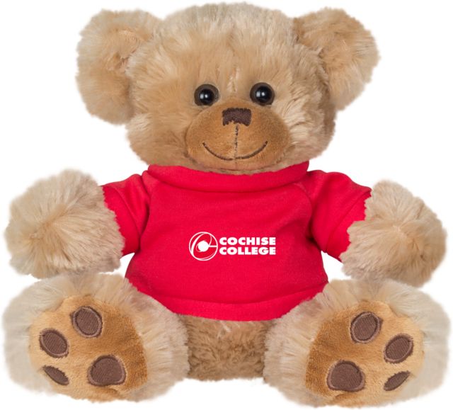 Cochise College Plush Big Paw 8 1/2 inch Bear w/Red Shirt Cochise College Side Stacked - ONLINE ONLY
