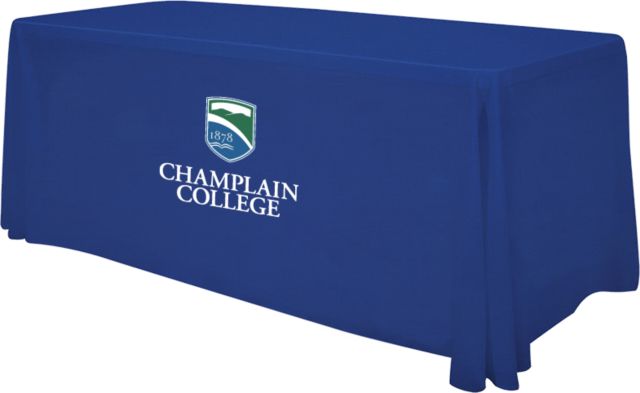 Champlain 6 foot Table Throw Champlain College w/ Shield Stacked - ONLINE ONLY