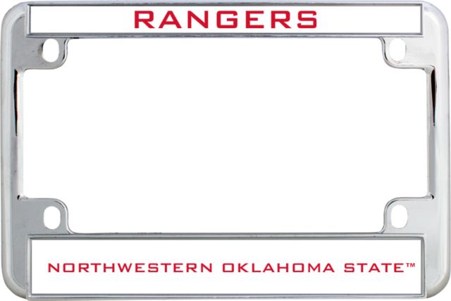 Northwestern OK Metal Motorcycle License Plate Frame in Chrome Rangers - ONLINE ONLY