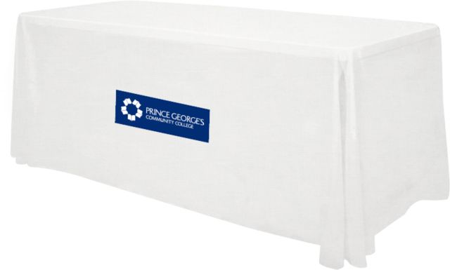 Prince George 6 foot Table Throw Prince Georges Community College Logo - ONLINE ONLY