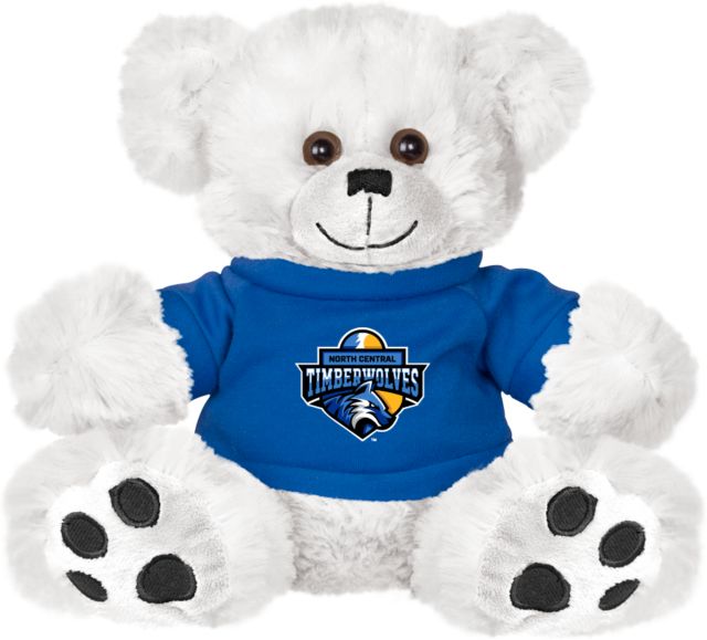 North Central Michigan Plush Big Paw 8 1/2 inch Bear w/Royal Shirt North Central Michigan College Timberwolves - ONLINE ONLY